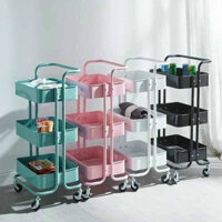 Kệ Đa Năng 3 Tầng Có Bánh Xe, Kệ Để Đồ Bỉm Sữa, Xe Đẩy Spa