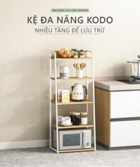Kệ đa năng 5 tầng, kệ lò vi sóng, để đồ dùng trong bếp khung thép chống gỉ sơn tĩnh điện nhiều kiểu dáng - GM05 GM06 - Hình thang - KHUNG TRẮNG