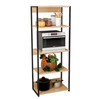 Kệ đa năng 5 tầng, kệ lò vi sóng, để đồ dùng trong bếp khung thép chống gỉ sơn tĩnh điện nhiều kiểu dáng - GM05 GM06 - Hình chữ nhật - KHUNG ĐEN