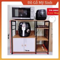 Kệ đa năng lò vi sóng có 2 cánh mở để phòng bếp để nồi cơm, Lò nướng mũ bảo hiểm, Đồ gỗ mỹ sinh