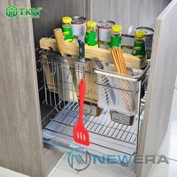 Kệ Dao Thớt Inox 201 - Ray Âm Giảm Chấn LẮP NGĂN KÉO DƯỚI TỦ BẾP SANG TRỌNG TIỆN DỤNG.