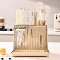 Kệ dao thớt，Giá Đựng Đũa Trong Suốt Kiêm Giá Cài Dao Siêu Bền Tiện Dụng Cho Nhà Bếp Tiện Ích Đựng Các Loại Dao, Đũa, Kéo