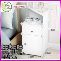 KỆ ĐẦU GIƯỜNG NHỰA LẮP GHÉP ĐA NĂNG 2 Ô sở hữu GÓC SÂU 37CM (phổ biến màu sắc, hình dáng chọn lọc) (Kiều Hoa Store)