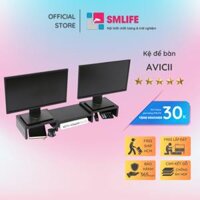 Kệ để bàn gỗ hiện đại SMLIFE Avicii Gỗ MDF dày 17mm chống ẩm D90xR25xC12cm - Màu Đen