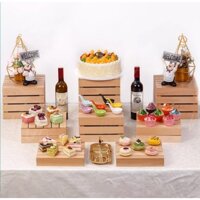 Kệ để bánh trưng bày, để đồ ăn buffet, tráng miệng kệ để đồ ăn bàn tiệc (nhận làm theo yêu cầu)