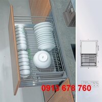 Kệ để bát đĩa đa năng bằng hợp kim không gỉ sơn Nano, ray âm giảm chấn mã GP của hãng GROB