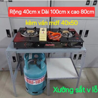 Kệ để bếp ga Rộng 40m x dài 100cm x cao 80cm,kệ sắt v lỗ đa năng