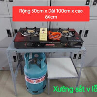 kệ để bếp ga Rộng 50cm x dài 100cm x cao 80cm,kệ sắt đa năng
