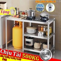 Kệ Để Bếp Gas 3 Tầng Inox 304 Kệ Bếp Đa Năng,Chống Trầy, Chịu Nhiệt Cao 80~140CM Chiều Dài