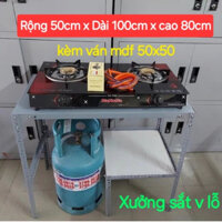 kệ để bếp gas Rộng 50cm x Dài 100cm x cao 80cm,kèm ván mdf lõi xanh chống ẩm