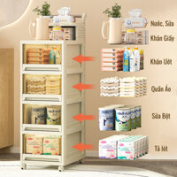 Kệ để bỉm sữa X-9476-1 kệ để đồ cho bé sơ sinh kệ để đồ đa năng có bánh xe di chuyển tiện lợi