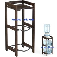 Kệ Để Bình Nước 20 Lít, khung gỗ Cao Su, thanh giằng sắt - Hàng VN Xuất Khẩu