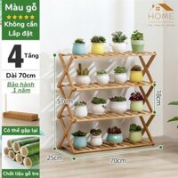 Kệ để cây băng gỗ tre, giá để giày dép chữ X gấp gọn Treo Tường Decor Trưng Bày