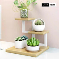 Kệ để cây cảnh mini decor bàn làm việc, kệ trang trí để cây cảnh để bàn Light House