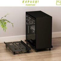 Kệ để cây CPU máy tính bản nâng cấp giá đỡ case máy tính bàn làm việc kèm bánh xe KAPUCHI - KM112