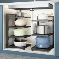 Kệ để chảo, xoong nồi gầm bếp siêu tiện lợi, 3 tầng, 4 tầng cho mọi người lựa chọn