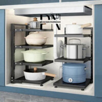 Kệ để chảo, xoong nồi gầm bếp siêu tiện lợi, 3 tầng, 4 tầng cho mọi người lựa chọn