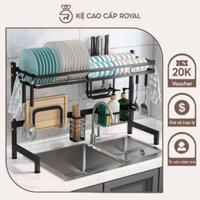 Kệ để chén bát, chạn bát chất thép cacbon sơn tĩnh điện cao cấp tặng kèm 4 móc tiện lợi