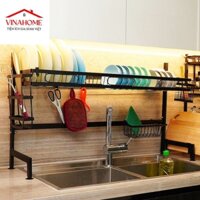 Kệ để chén bát, chạn bát chất thép cacbon sơn tĩnh điện cao cấp tặng kèm 4 móc tiện lợi Vinahome