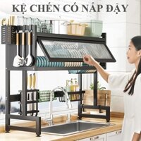 Kệ để chén bát đĩa có nắp đậy kệ tủ úp chén bát trên bồn rửa có nắp đậy bằng thép carbon giúp căn bếp gọn gàng
