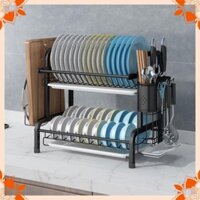 Kệ Để Chén Đĩa Inox 304 Giá Bát Nhỏ Có Khay Hứng Nước