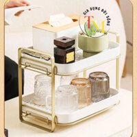 Kệ để chén khay úp cốc kệ đựng gia vị đa năng 2 tầng có khay ráo nước khung thép cao cấp chống rỉ