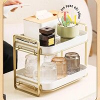 Kệ để chén khay úp cốc kệ đựng gia vị đa năng 2 tầng có khay ráo nước khung thép cao cấp chống rỉ