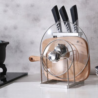 Kệ Để Dao Thớt Đa Năng Giá Treo Nắp Nồi INOX 304 Bền Chắc Không Gỉ Sét Dụng Cụ Nhà Bếp Kệ Để Nắp Vung