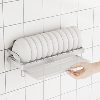 Kệ để đĩa chén dán tường Hobby KCD Inox 304 có keo dán sealant fix - 2 size tùy chọn - Size nhỏ