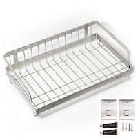 Kệ để đĩa chén dán tường Hobby KCD Inox 304 có keo dán sealant fix - 2 size tùy chọn - Size lớn