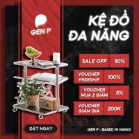 Kệ để đồ đa năng có bánh xe kệ đồ decor phòng ba tầng trang trí nhà cửa GEN P GP38