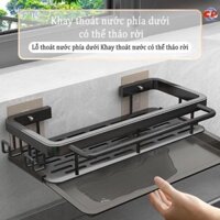Kệ để đồ đa năng gắn cạnh bồn rửa chén có rãnh thoát nước không cần khoan đục 30x12x8cm
