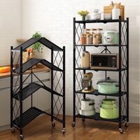 Kệ Để Đồ Đa Năng Gấp Gọn Cao Cấp 4 & 5 Tầng - Kệ Bếp - Kệ Để Lò Vi Sóng