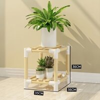 Kệ để đồ đa năng GỖ VUÔNG, kệ sách 2 tầng bằng gỗ đầu giường decor phòng ngủ - HOÀN TIỀN 100%