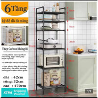 Kệ Để Đồ Đa Năng - Kệ Nhà Bếp, Kệ 6 Tầng Khung Thép Cacbon Cứng Cáp