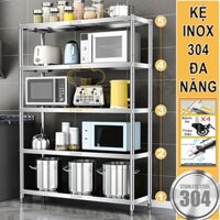 Kệ Để Đồ Đa Năng Nhà Bếp Inox 304, Kệ Lò Vi Sóng Xoong Nồi Chịu lực 300Kg Inox Không Han Gỉ MKS040