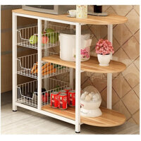 Kệ để đồ nhà bếp 176 loại khung thép sơn tĩnh điện chống gỉ và bong tróc,chịu lực cao mặt gỗ lõi xanh phủ melamine chống nước - Khung trắng