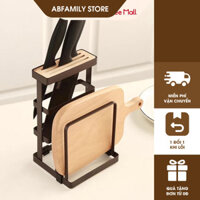 Kệ Để Đồ Nhà Bếp Inox Sơn Tĩnh Điện Không Gỉ, Kệ Cắm Dao Kéo Cài Vung Để Thớt 902 ABFAMILY