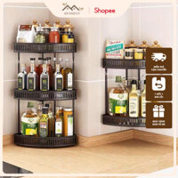 Kệ Để Đồ Nhà Bếp Inox Sơn Tĩnh Điện Không Gỉ, Kệ Góc Để Đồ Đa Năng, Kệ Đựng Gia Vị 2 Tầng Và 3 Tầng