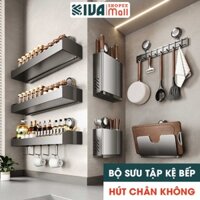 Kệ để đồ nhà bếp KIVA lắp đặt hút chân không, để gia vị đa năng, chất liệu thép Carbon.