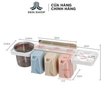 Kệ để đồ nhà tắm, treo bàn chải đánh răng, tặng kèm 3 cốc đa năng, có giá treo máy sấy tóc thông minh 9243