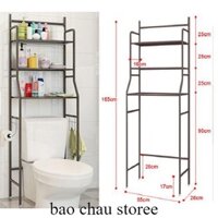 Kệ Để Đồ Phòng Vệ Sinh Sau Toilet Thông Minh - Nội Thất Nhà Tắm - 3 Tầng Tiết Kiệm Không Gian - bao chau storee