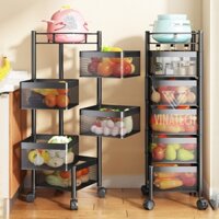 Kệ Để Đồ Xoay Nhà Bếp 3 4 5 Tầng, Kệ Phòng Khách Nhà Bếp Phòng Tắm Để Đồ Đạc Thông Minh MKS031