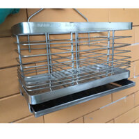 Kệ để đũa muỗng inox 304 3 ngăn có pass dán tường Nanichino