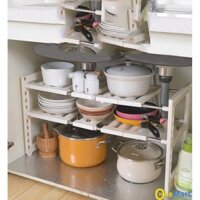 Kệ để gầm bếp, để đồ trạm bếp, có thể điều chỉnh độ dài, phù hợp với không gian nhỏ hoặc bồn rửa chén - KGB