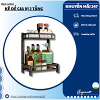 Kệ để gia vị 2 tầnG CHỮ L KHUNG TỈNH ĐIỆN-  có chỗ để đũa muỗng tiện dụng 【2 TẦNG L KHUNG TỈNH ĐIỆN】