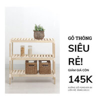 Kệ Để Giày 3 Tầng Gỗ Thông Mỹ 60x25x55CM