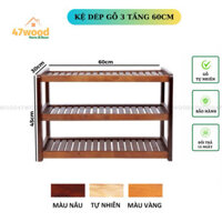 Kệ để giày dép 3 tầng rộng 60cm, gỗ cao su chống nước - Giá để giày dép 3 tầng 47wood