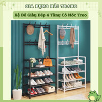 Kệ Để Giày Dép 4 Tầng, Kệ Giày Đa Năng Kèm Móc Treo Đồ Tiện Lợi [ Chuẩn Hàng Trung Loại 1 ]