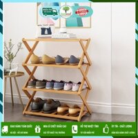 Kệ để giày dép bằng gỗ, 3 - 4 tầng, kệ giày gấp xếp gọn nhẹ Anduwood – hàng xuất khẩu.